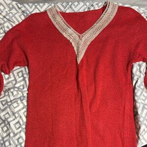 Amazon Essentials Red Dress with White Trim